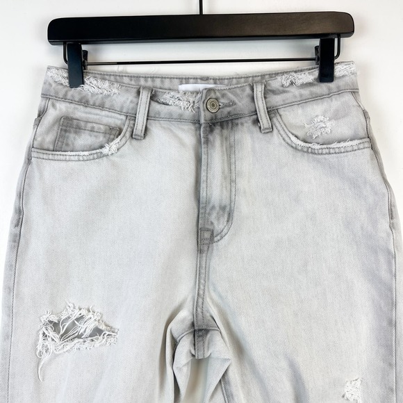 Vervet Womens (25) Rigid Mom Jeans Distressed High Rise 27" Gray Cotton - Picture 4 of 12